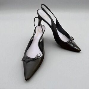 DELMAN black bow slingback heels Size 8